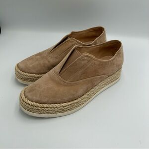 Via Spiga Berta Espadrille Platform Slip On Sneaker Macchiato Suede Sz 7.5 Shoes